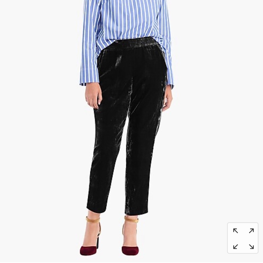NWT J.Crew Pull-on easy pant in velvet - Black 2